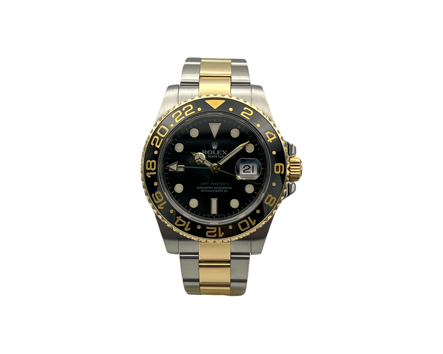 Rolex GMT-Master II reference 116713LN with Rolex Warranty.